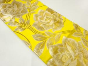 金銀糸薔薇模様織出し丸帯